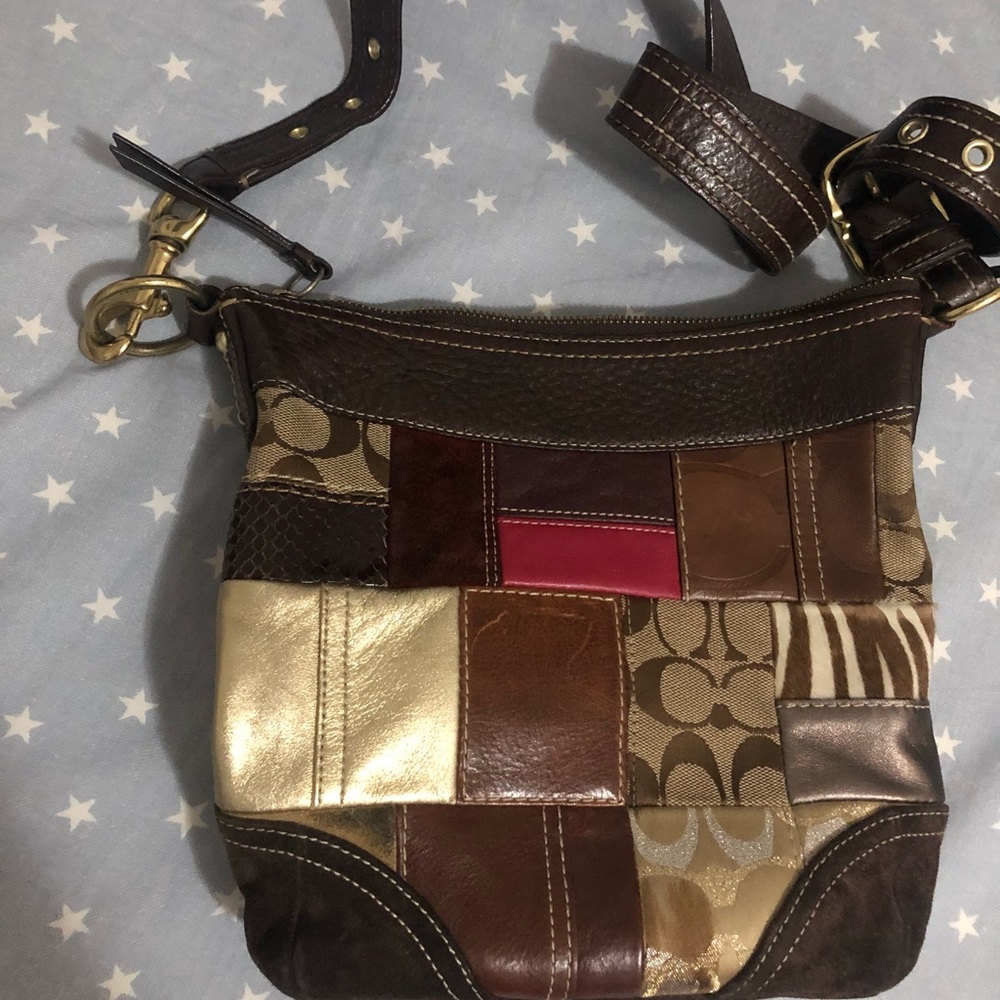 Brown coach shoulder bag